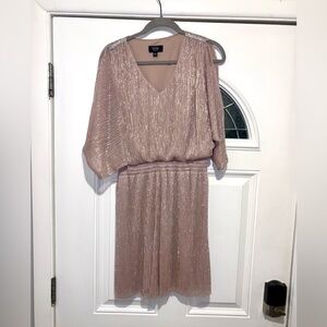 MSK Shimmery Pink/Rose Gold Flowy Dress - Petite XL (fits medium/large)